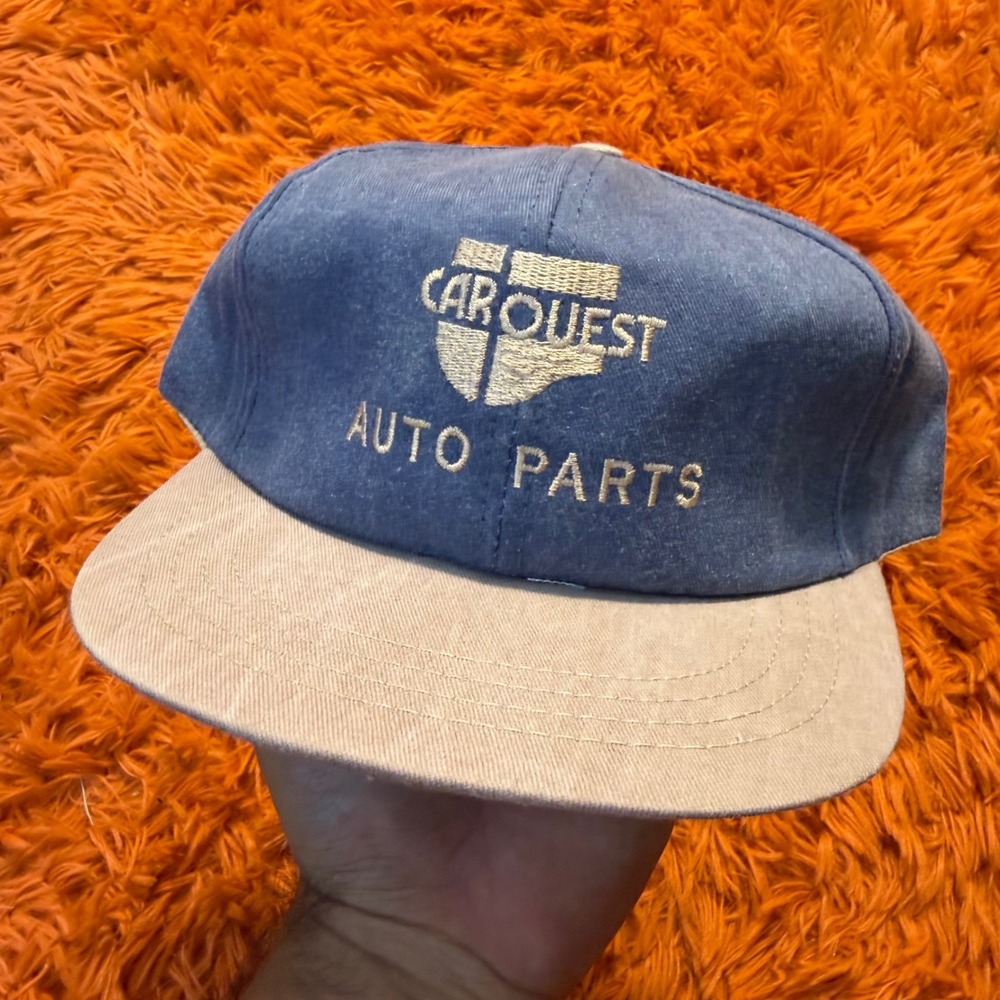 AmeriCap USA Vintage Snapback Hat Blue Denim Tan Two Tone Made in USA Cap